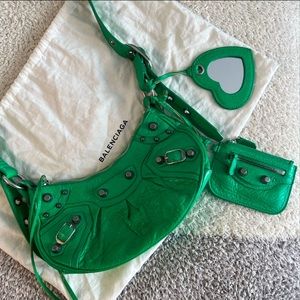 AUTHENTIC BALENCIAGA LE CAGOLE XS SHOULDER BAG IN GREEN - SOLD